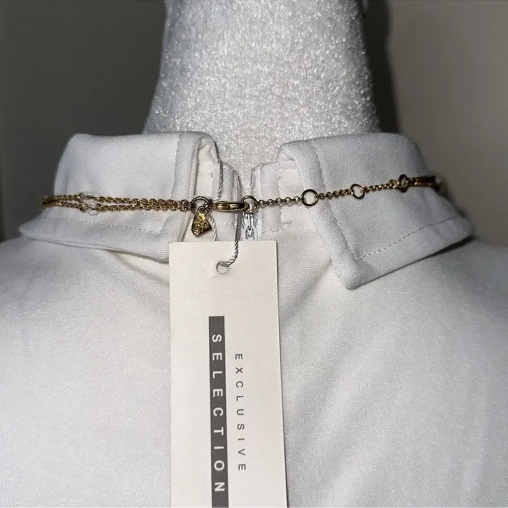 J.Crew Double Strand Hold Tone Beaded Sparkles This is My Lucky Charm Necklace